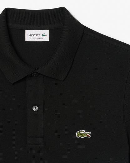 Lacoste Mens Original L.12.12 Slim Fit Petit Piqué Cotton Polo Shirt - Black 031 | CHO | Designer Mens Short Sleeve Polo Shirts