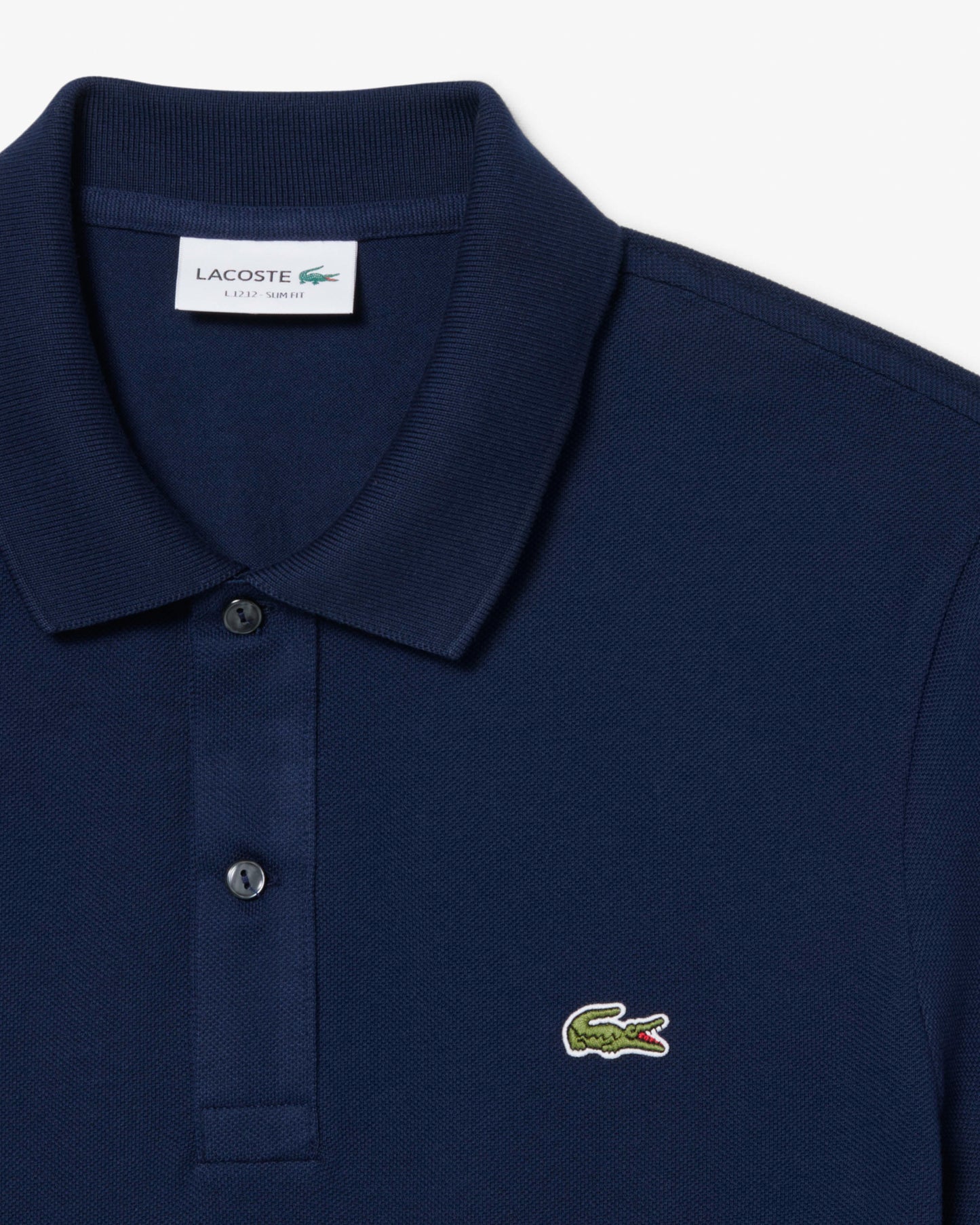 Lacoste Mens Original L.12.12 Slim Fit Petit Piqué Cotton Polo Shirt - Navy Blue 166