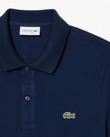 Lacoste Mens Original L.12.12 Slim Fit Petit Piqué Cotton Polo Shirt - Navy Blue 166