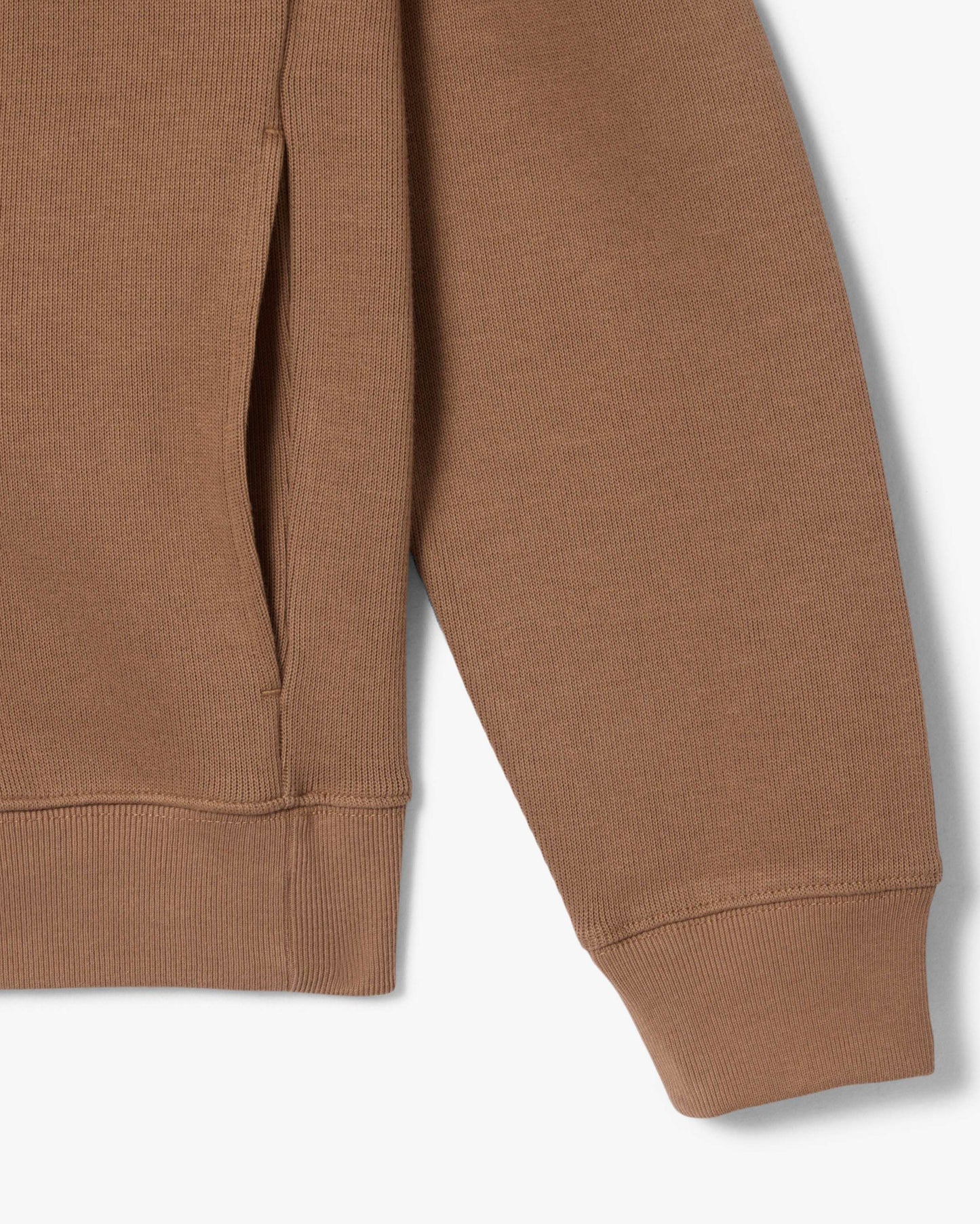 Lacoste Mens Zippered Stand-Up Collar Cotton Sweatshirt - Cookie SIX