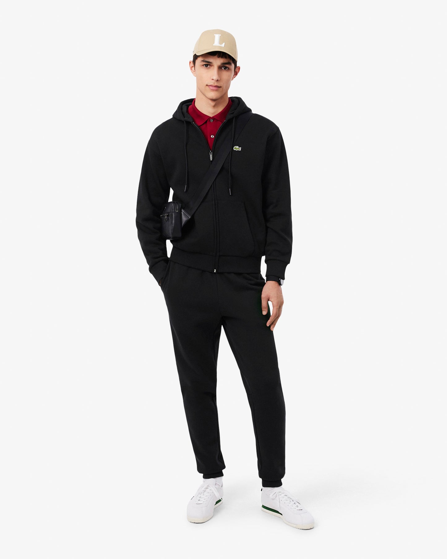 Lacoste Fleece Full-Zip Mens Classic Fit Hoodie - Black 031