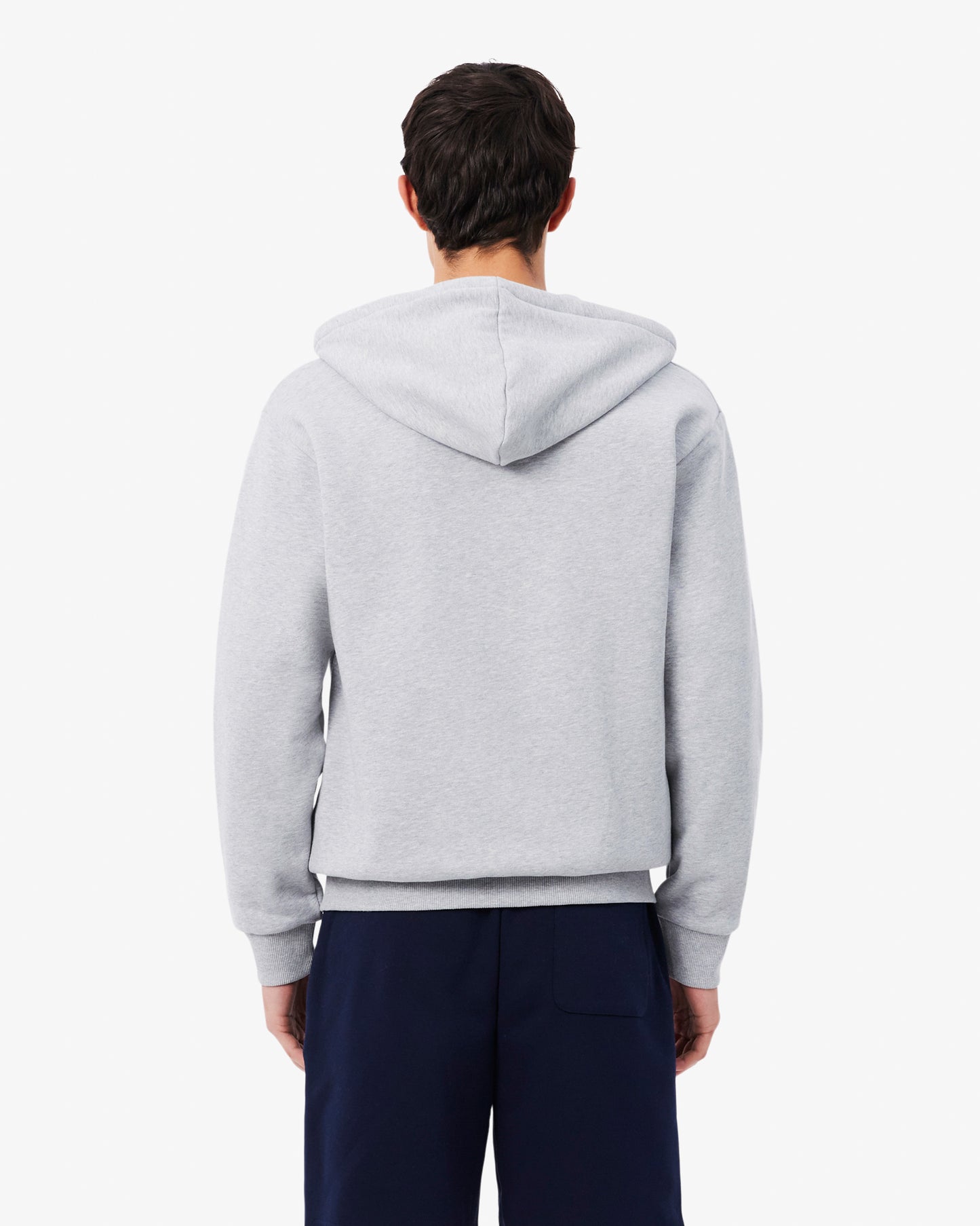Lacoste Fleece Full-Zip Mens Classic Fit Hoodie - Silver Chine CCA