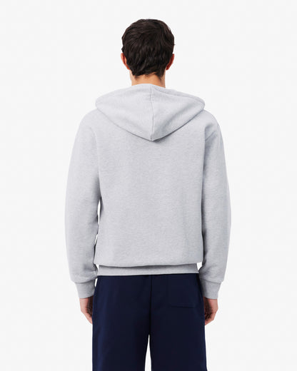 Lacoste Fleece Full-Zip Mens Classic Fit Hoodie - Silver Chine CCA