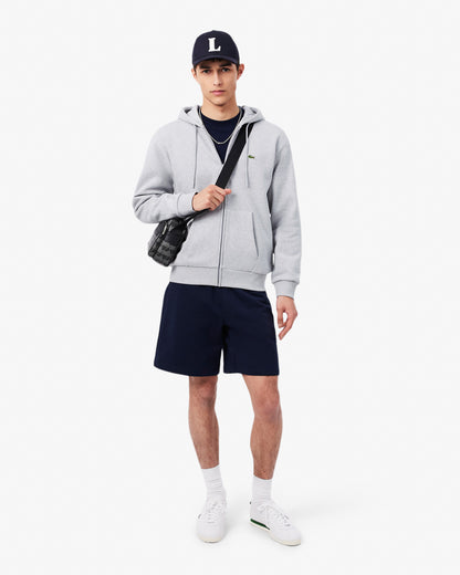 Lacoste Fleece Full-Zip Mens Classic Fit Hoodie - Silver Chine CCA