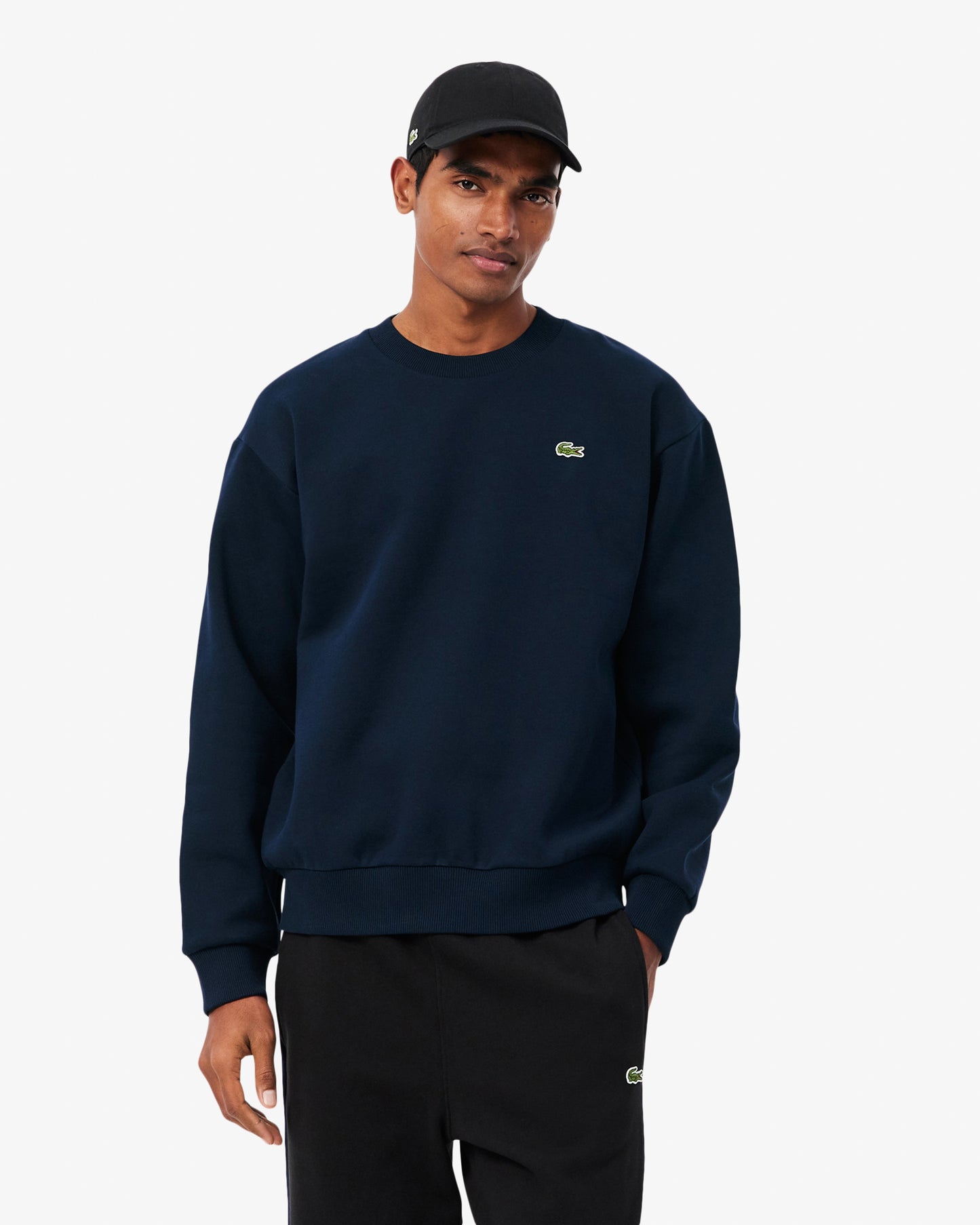 Lacoste Fleece Mens Classic Fit Sweater - Navy Blue 166