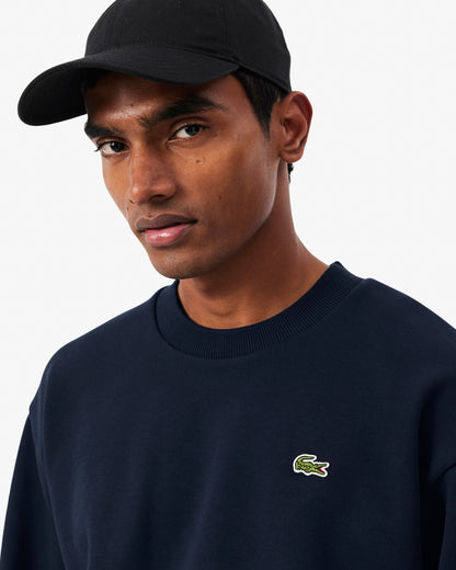 Lacoste Fleece Mens Classic Fit Sweater - Navy Blue 166