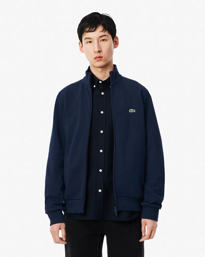 Lacoste Half Zip Mens Fleece Sweatshirt - Navy Blue 166