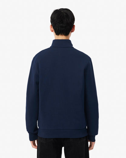 Lacoste Half Zip Mens Fleece Sweatshirt - Navy Blue 166