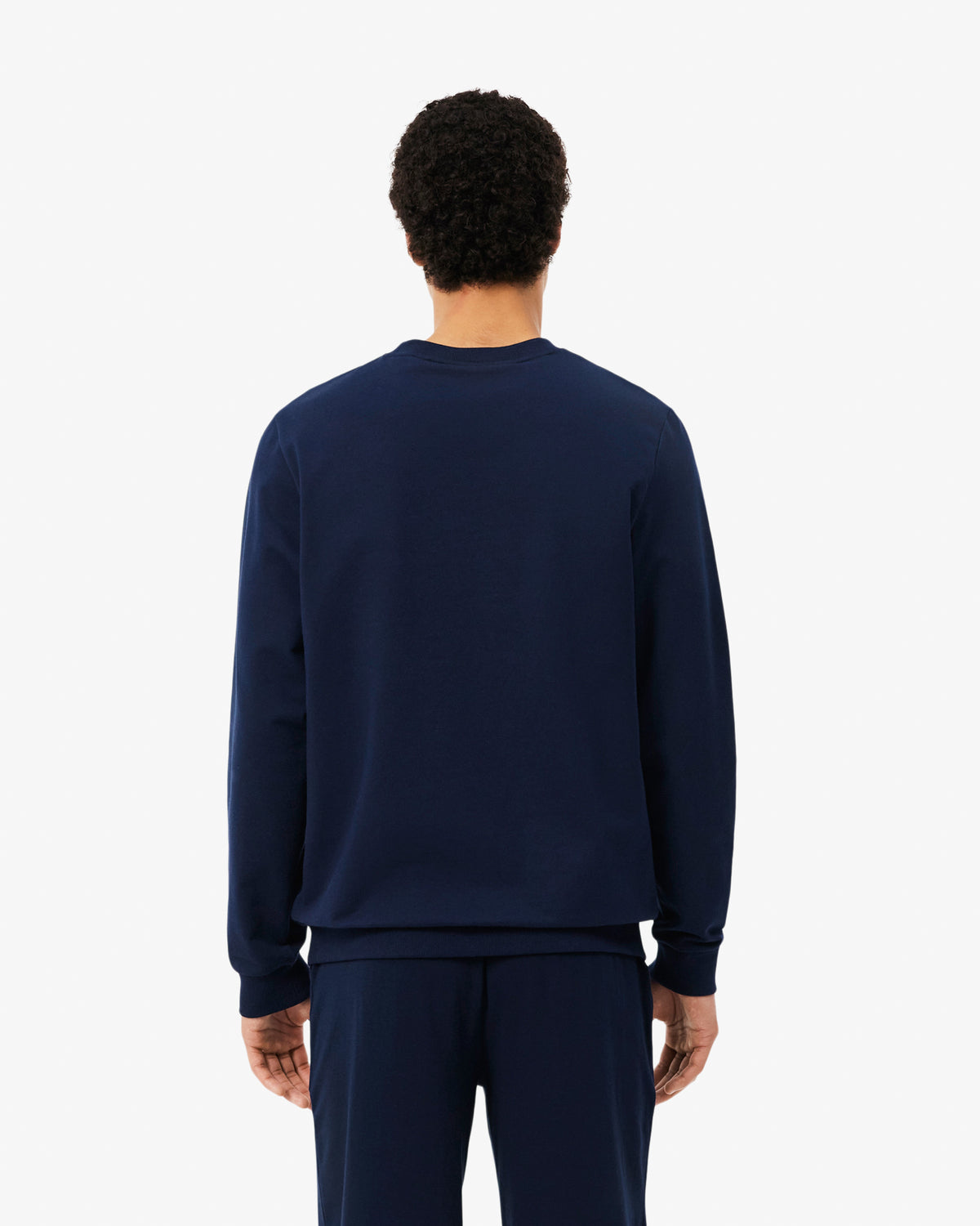Lacoste Fleece Mens Lounge Hoodie - Navy Blue/White 525