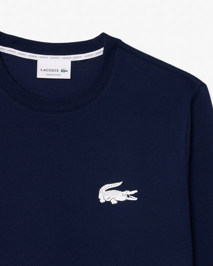 Lacoste Fleece Mens Lounge Hoodie - Navy Blue/White 525
