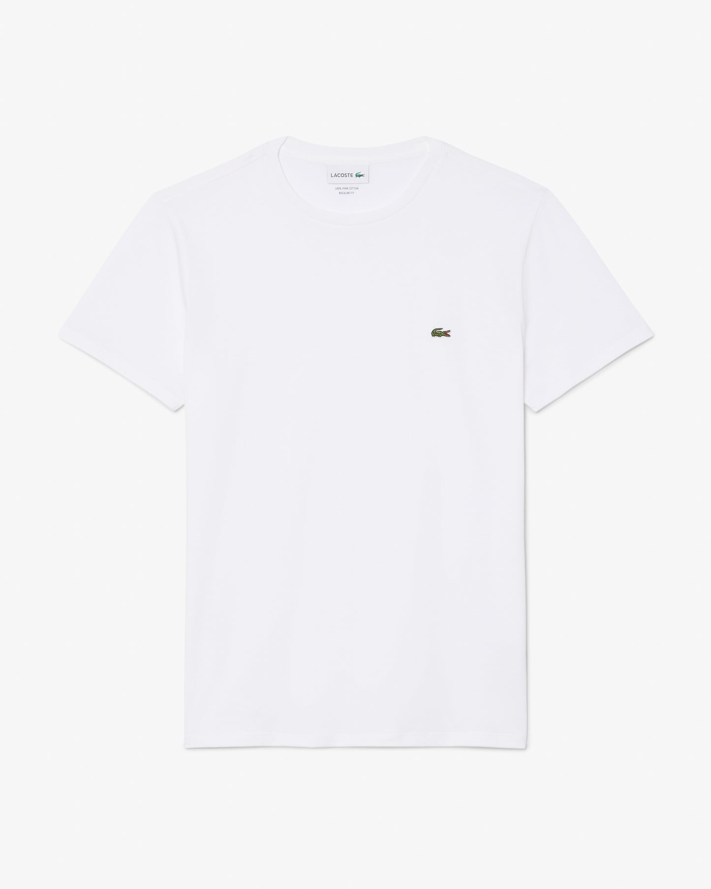 Lacoste Mens Crew Neck Pima Cotton Jersey T - Shirt - White 001 | CHO | Designer Mens Short Sleeve T - Shirts & Tops
