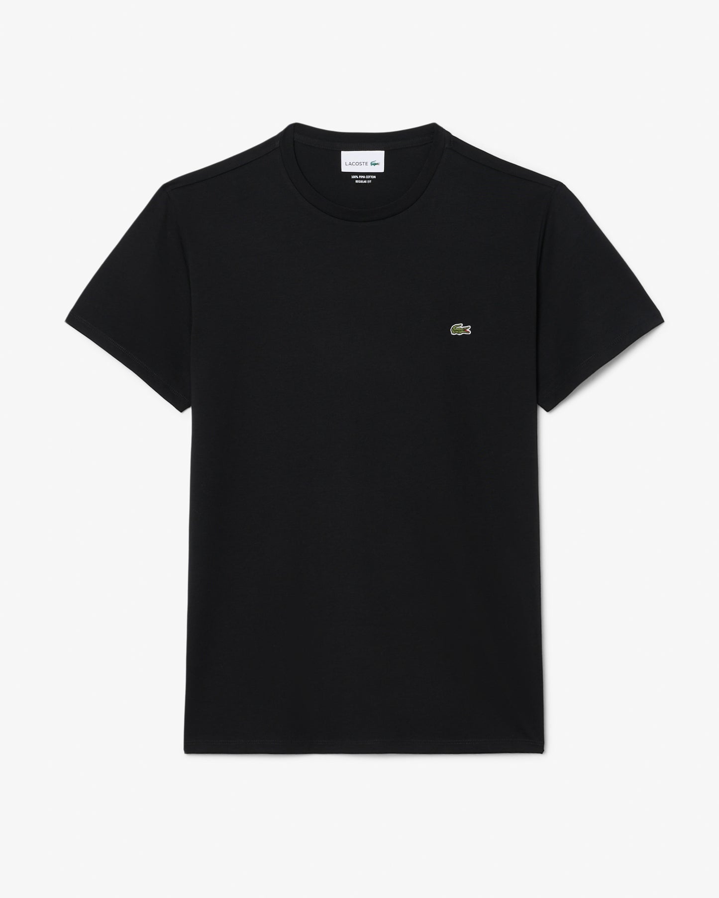 Lacoste Mens Crew Neck Pima Cotton Jersey T - Shirt - Black 031 | CHO | Designer Mens Short Sleeve T - Shirts & Tops