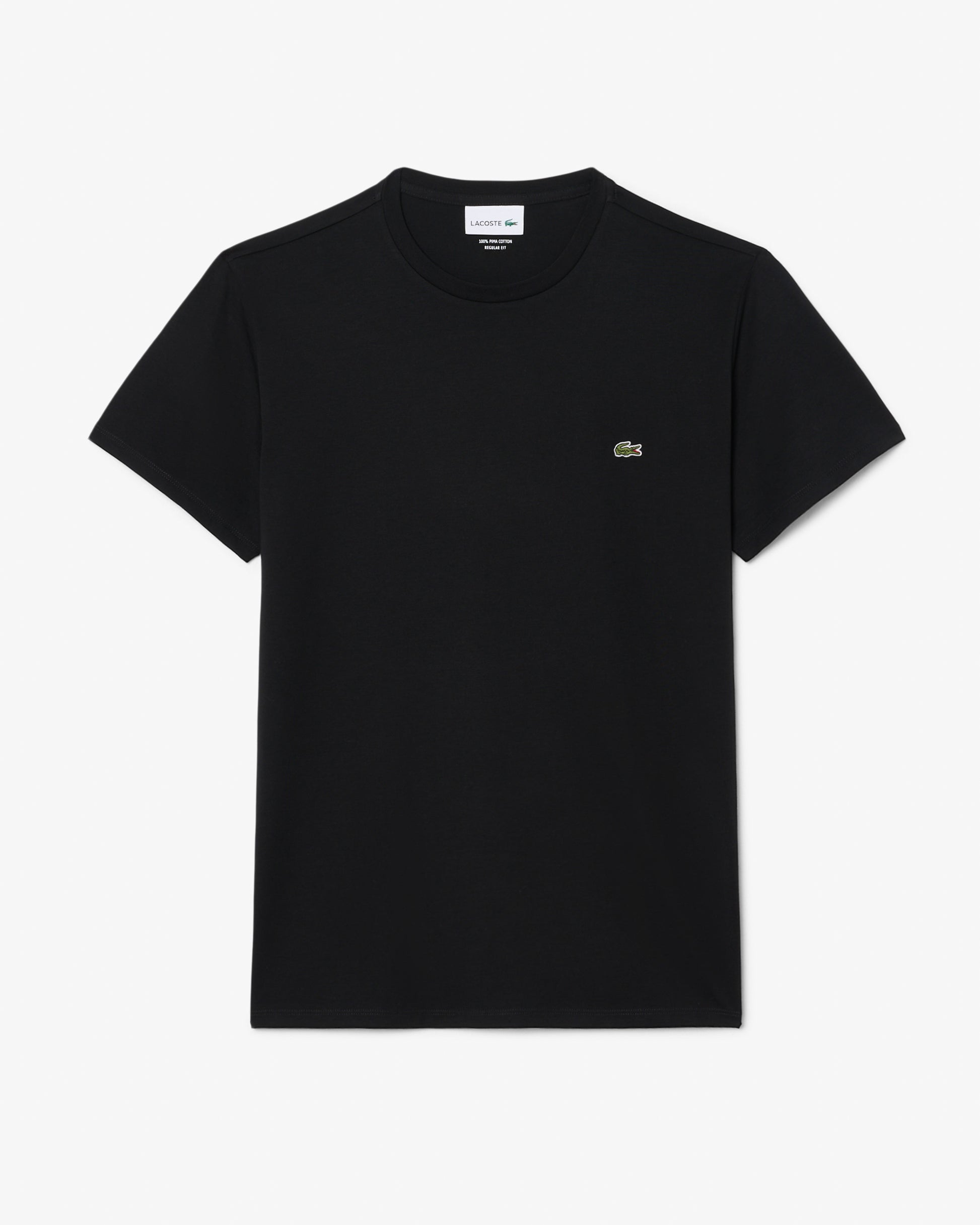Lacoste Mens Crew Neck Pima Cotton Jersey T - Shirt - Black 031 | CHO | Designer Mens Short Sleeve T - Shirts & Tops