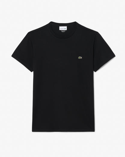 Lacoste Mens Crew Neck Pima Cotton Jersey T - Shirt - Black 031 | CHO | Designer Mens Short Sleeve T - Shirts & Tops