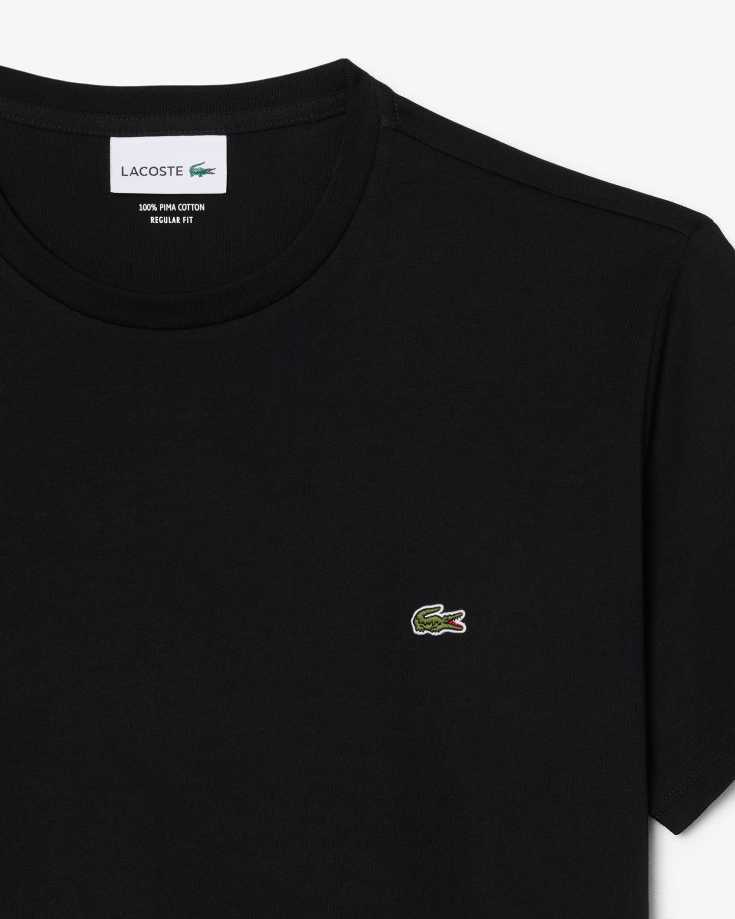 Lacoste Mens Crew Neck Pima Cotton Jersey T - Shirt - Black 031 | CHO | Designer Mens Short Sleeve T - Shirts & Tops