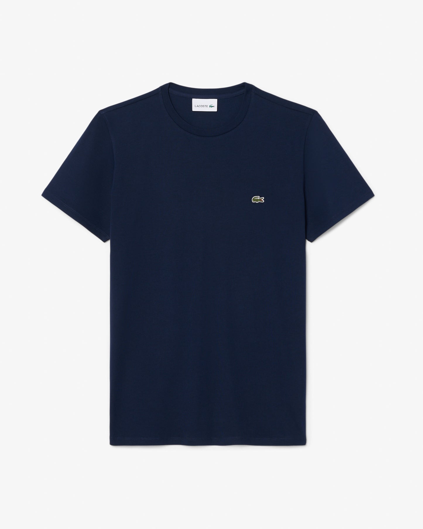 Lacoste Mens Crew Neck Pima Cotton Jersey T - Shirt - Navy Blue 166 | CHO | Designer Mens Short Sleeve T - Shirts & Tops