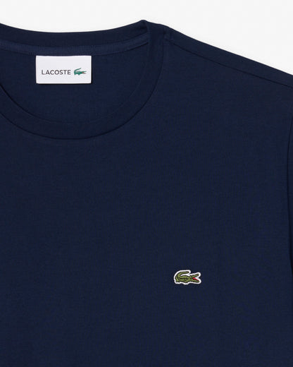 Lacoste Mens Crew Neck Pima Cotton Jersey T - Shirt - Navy Blue 166 | CHO | Designer Mens Short Sleeve T - Shirts & Tops