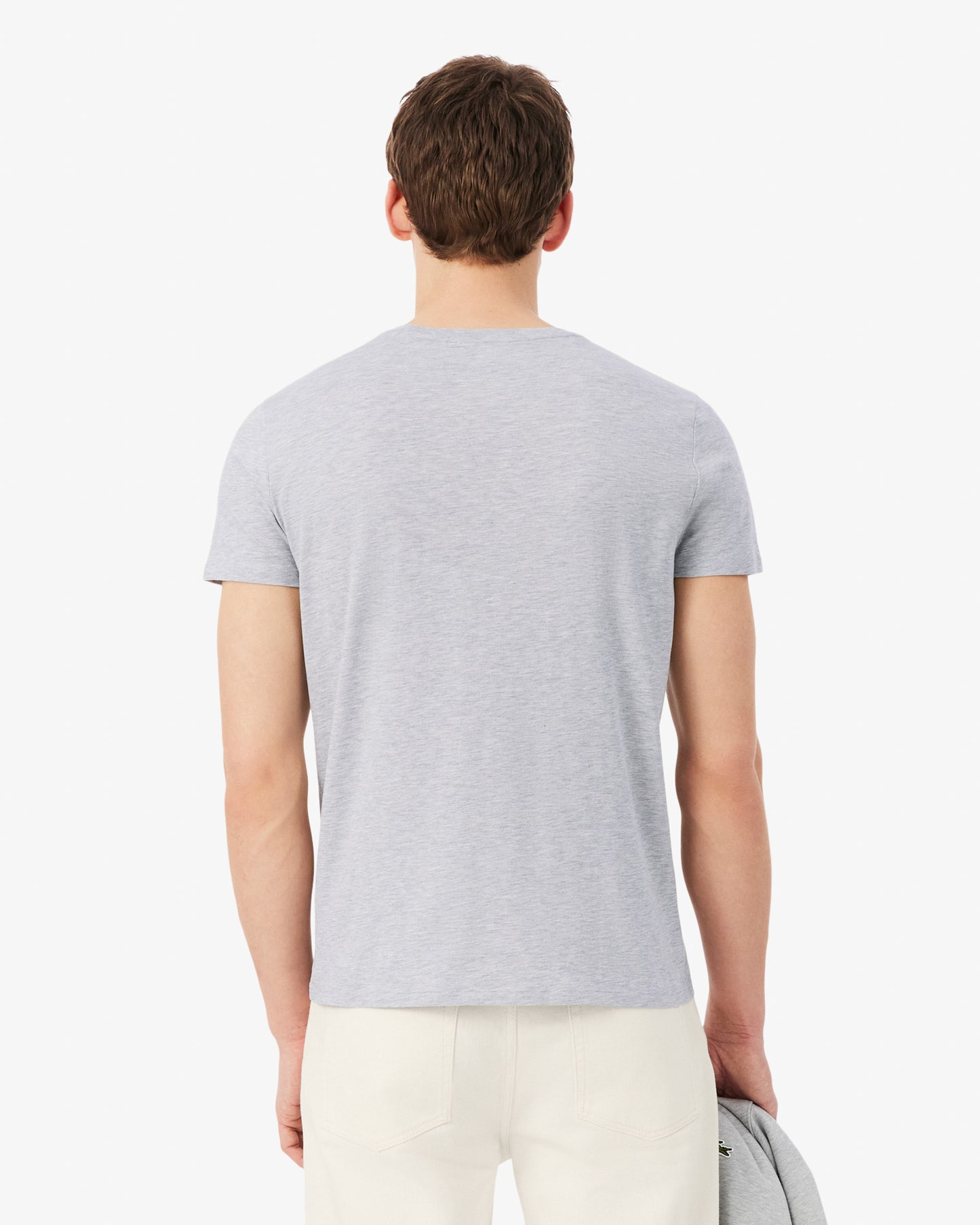 Lacoste Mens Crew Neck Pima Cotton Jersey T-Shirt - Silver Chine CCA