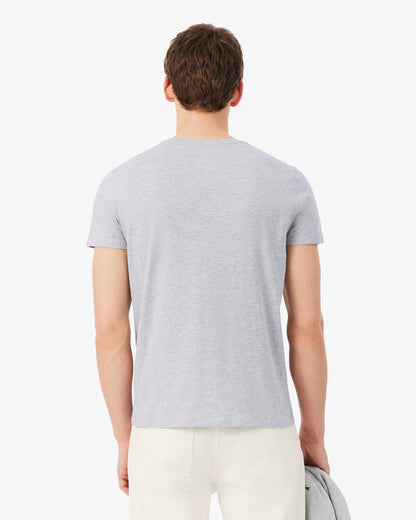 Lacoste Mens Crew Neck Pima Cotton Jersey T-Shirt - Silver Chine CCA