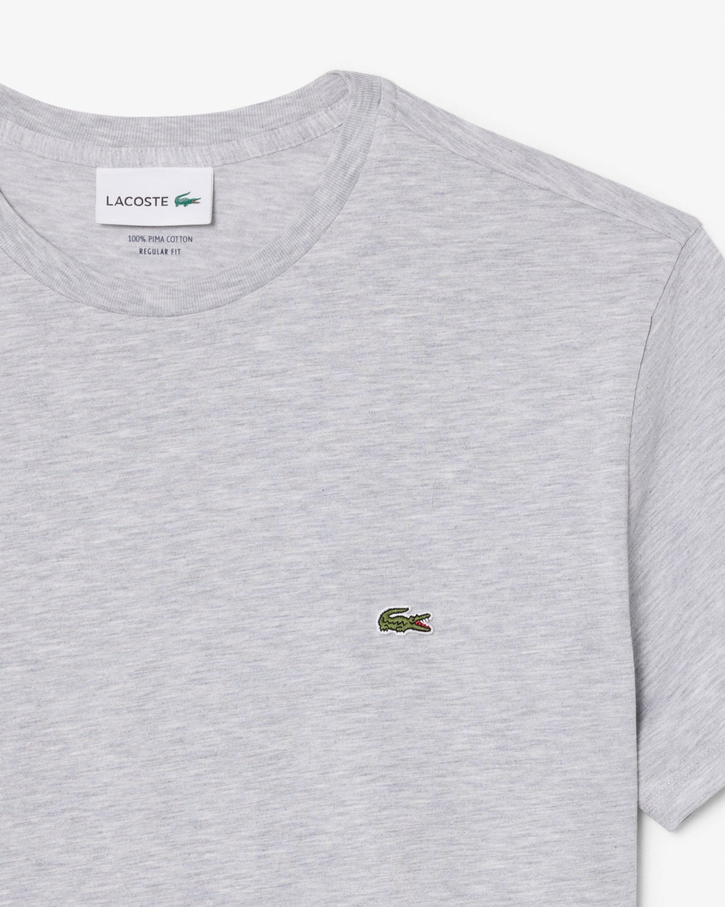 Lacoste Mens Crew Neck Pima Cotton Jersey T-Shirt - Silver Chine CCA
