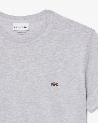 Lacoste Mens Crew Neck Pima Cotton Jersey T-Shirt - Silver Chine CCA