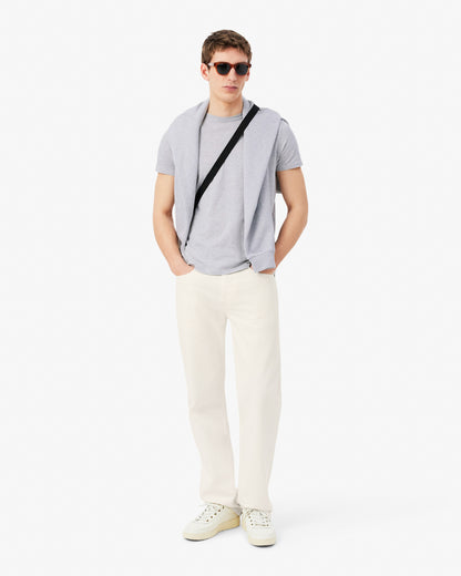 Lacoste Mens Crew Neck Pima Cotton Jersey T-Shirt - Silver Chine CCA
