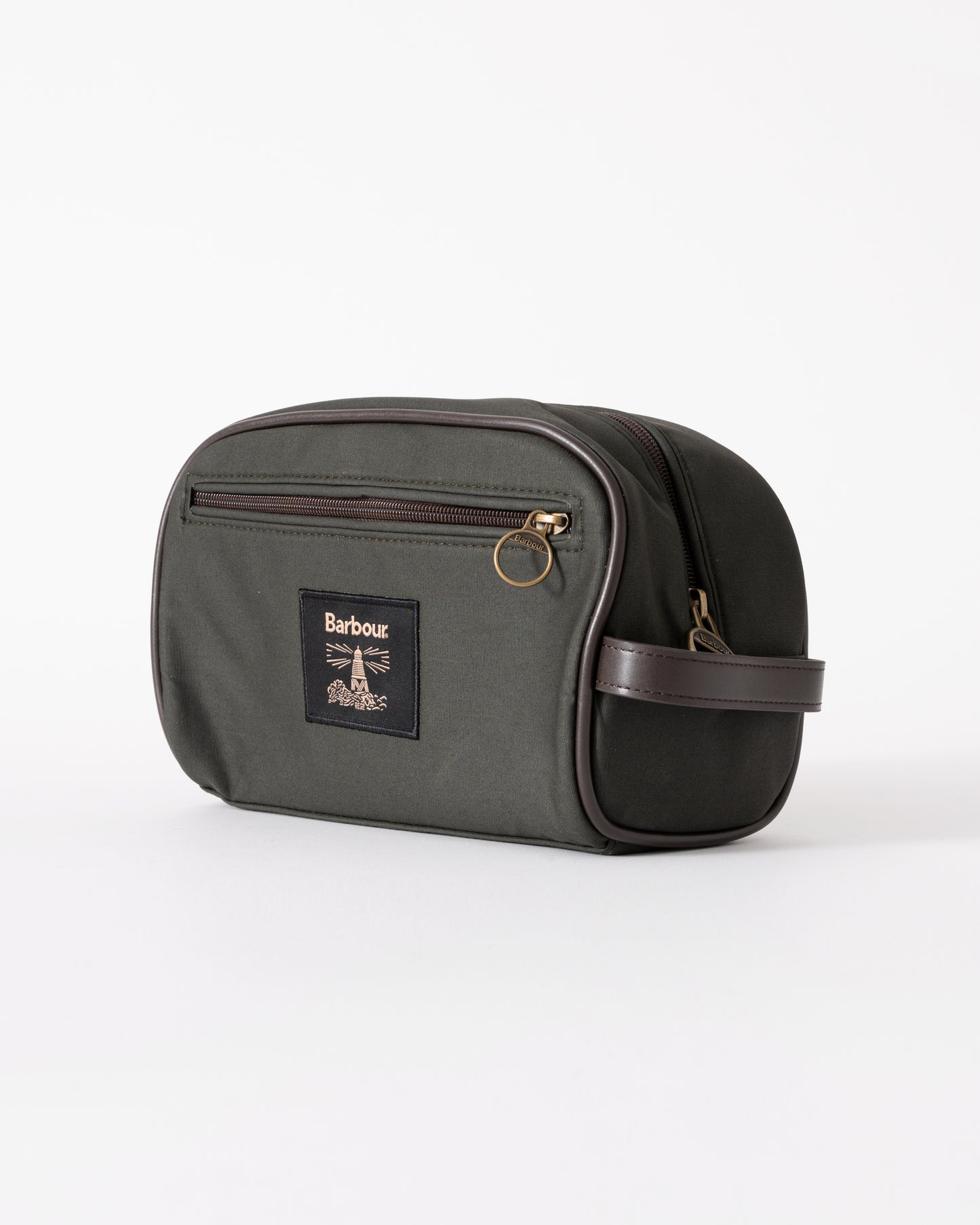 Barbour Wax Mens Washbag - Olive/Beacon