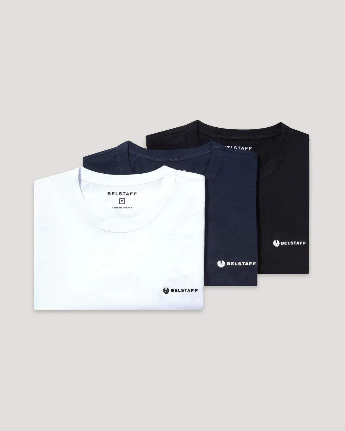 Belstaff 3-Pack Mens T-Shirt - Black/Dark Ink/White