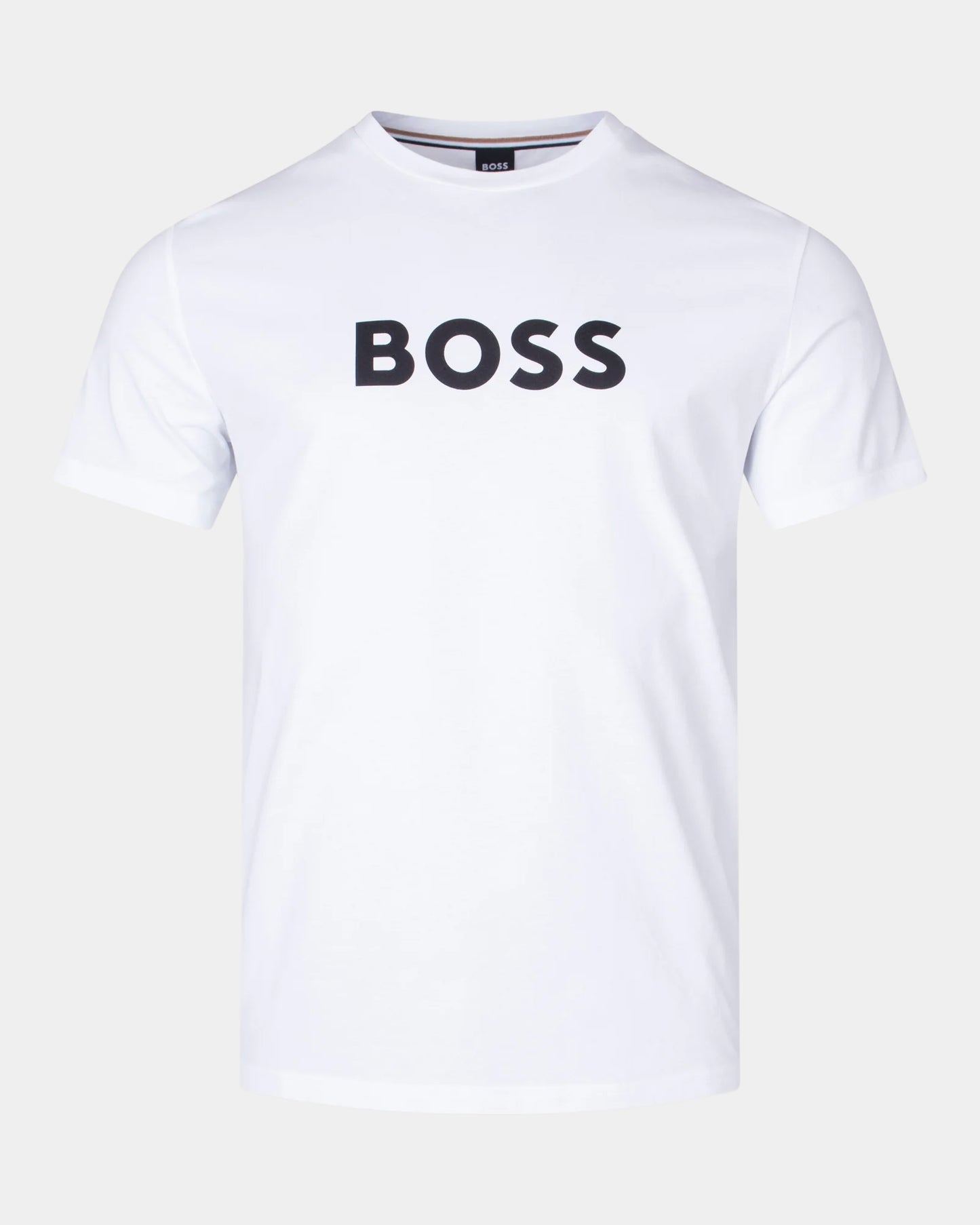 BOSS Orange RN Mens Relaxed Fit T-Shirt With Contrast Logo - White 100
