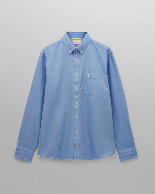 Joules Mens Classic Fit Plain Oxford Shirt - Blue
