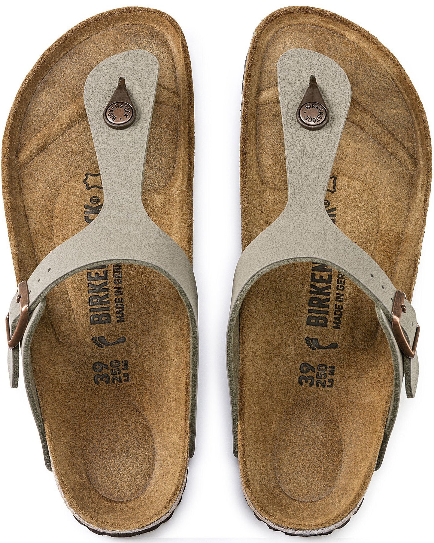 Birkenstock Gizeh Birko-Flor Birkibuc Womens Flip Flop - Stone