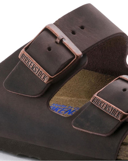 Birkenstock Arizona Soft Footbed Womens Oiled Leather Sandals - Habana