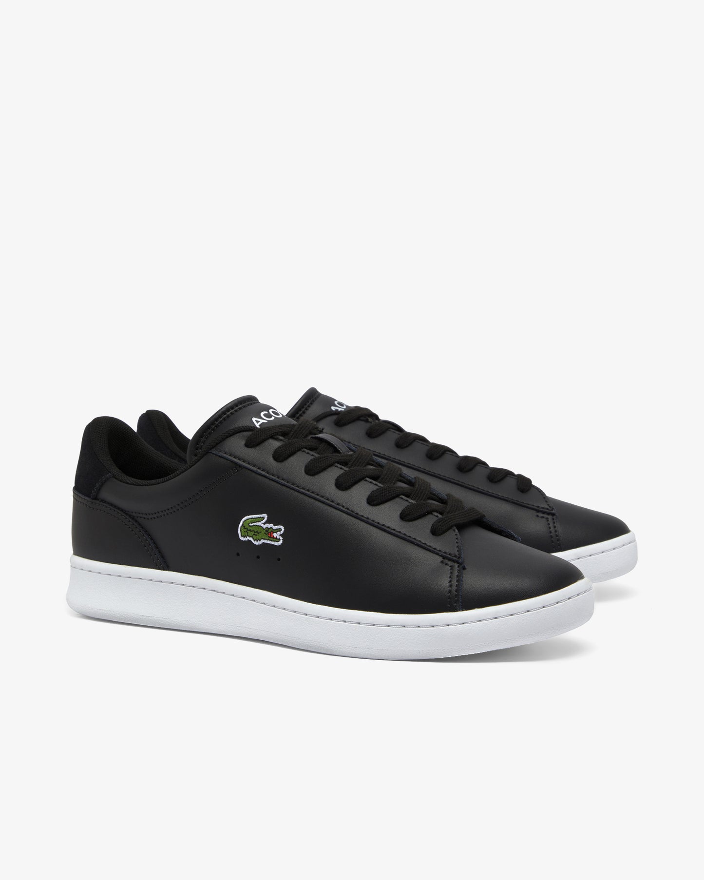 Lacoste Carnaby Leather Mens Trainers - Black/White 312