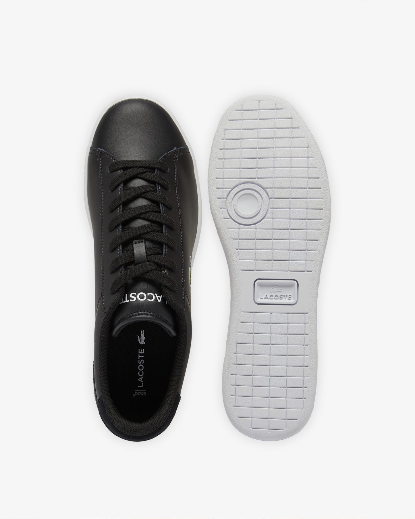 Lacoste Carnaby Leather Mens Trainers - Black/White 312