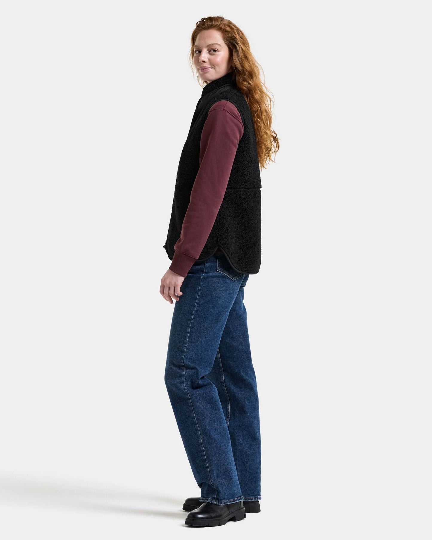 Didriksons Womens Siv Fleece Gilet - Black 060 left side