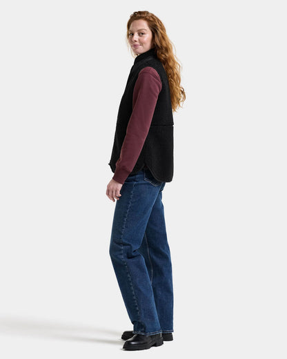 Didriksons Womens Siv Fleece Gilet - Black 060 left side