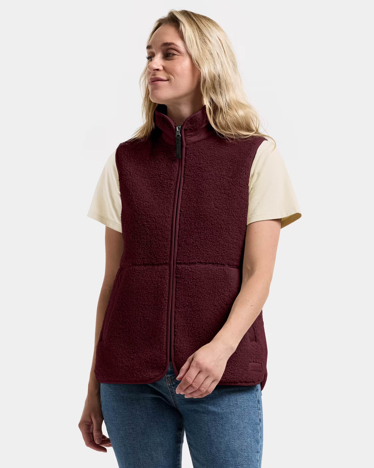 Didriksons Womens Siv Fleece Gilet - Old rust 147 front
