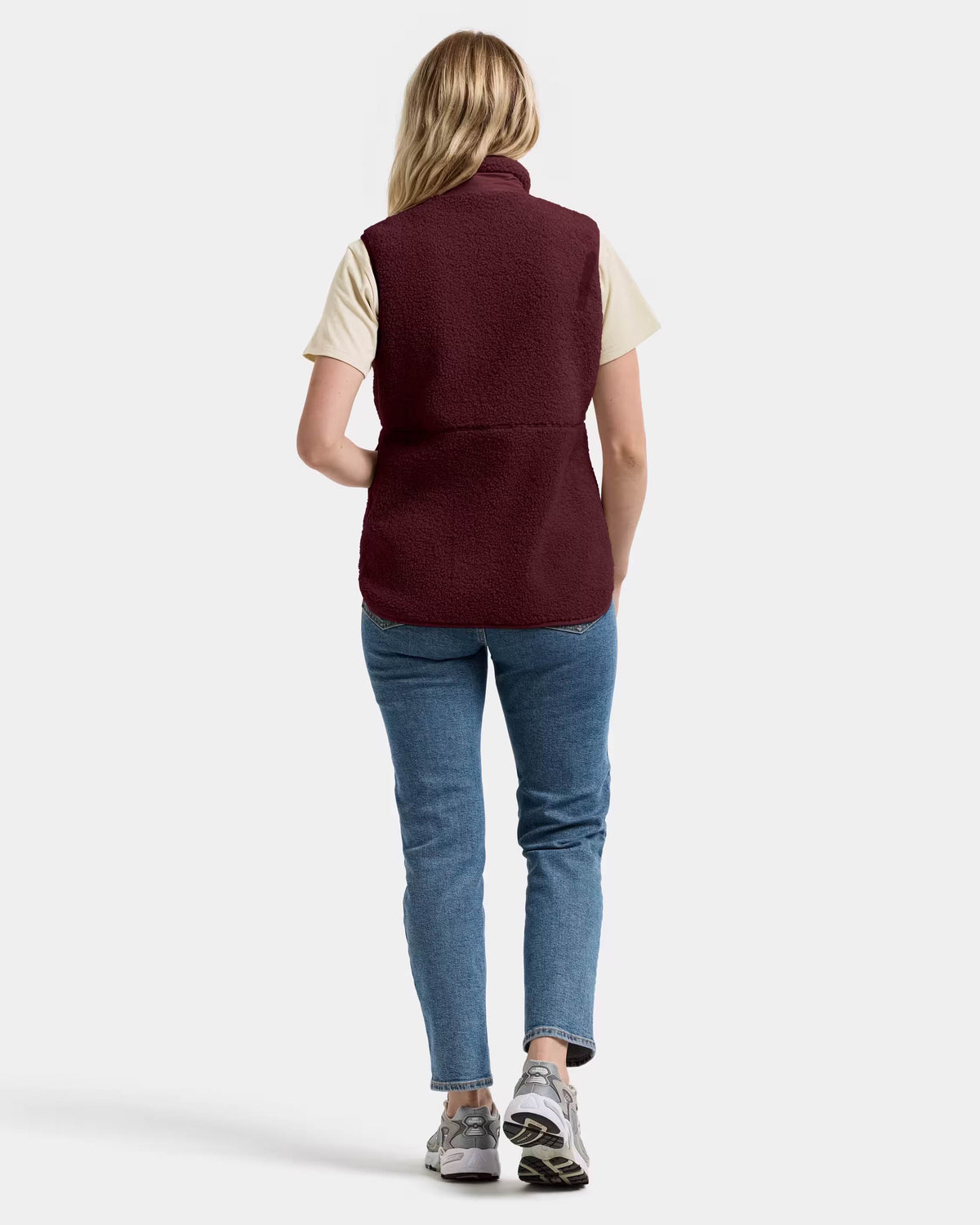 Didriksons Womens Siv Fleece Gilet - Old rust 147 full length back