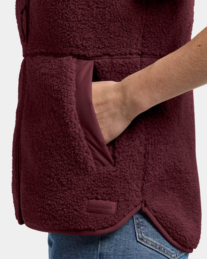 Didriksons Womens Siv Fleece Gilet - Old rust 147 side pocket detail