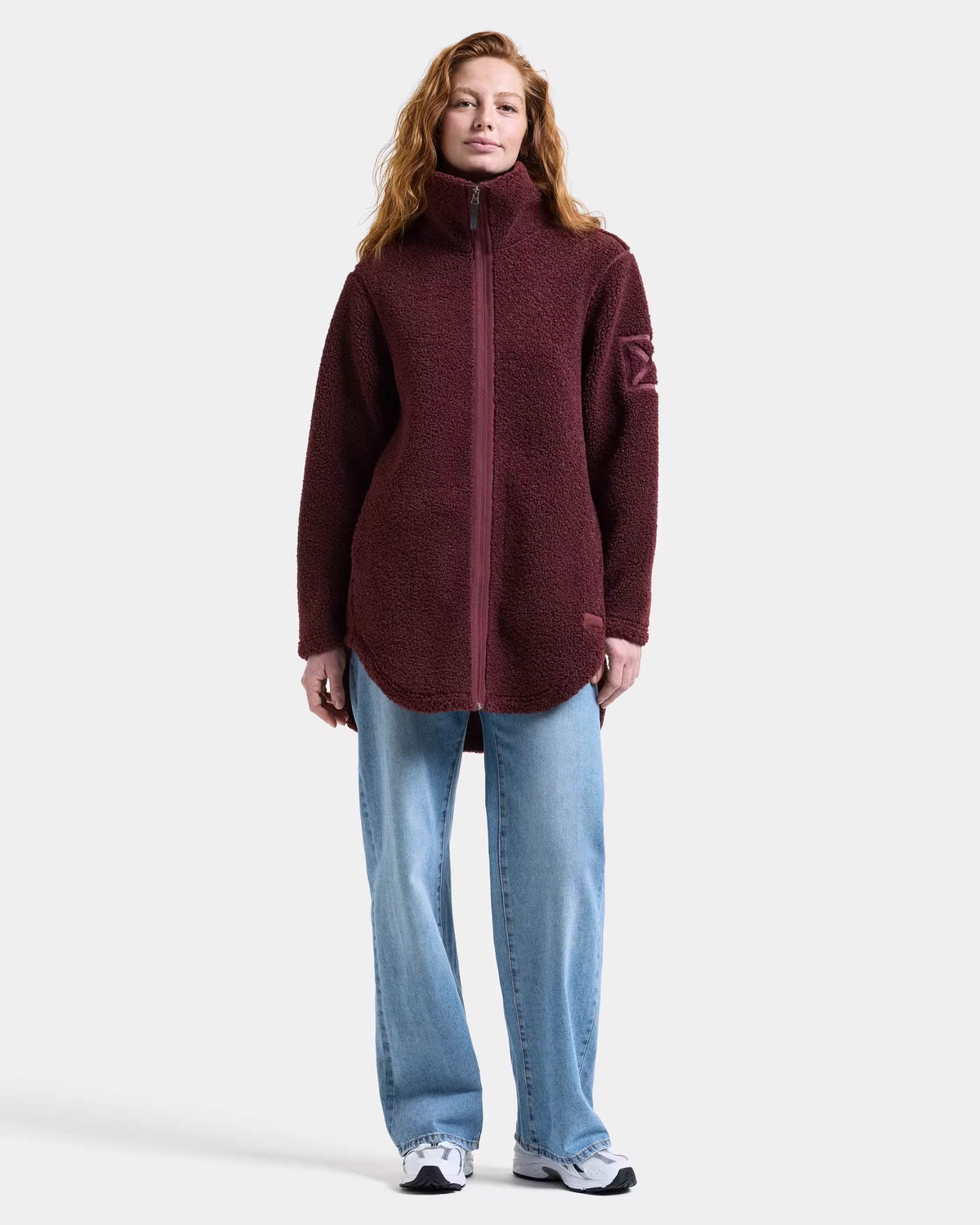 Didriksons Womens Umi Full Zip Fleece 4 - Old rust 147 full length front