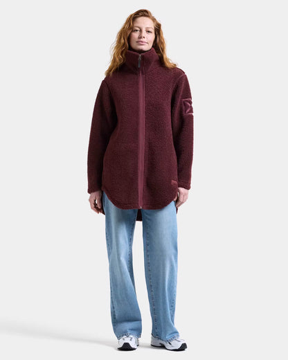 Didriksons Womens Umi Full Zip Fleece 4 - Old rust 147 full length front