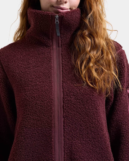 Didriksons Womens Umi Full Zip Fleece 4 - Old rust 147 collar detail