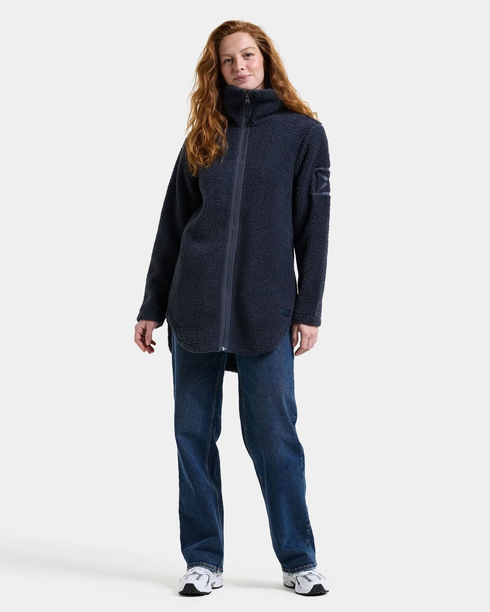 Didriksons Womens Umi Full Zip Fleece 4 - Sleepy Blue G11 full length, front