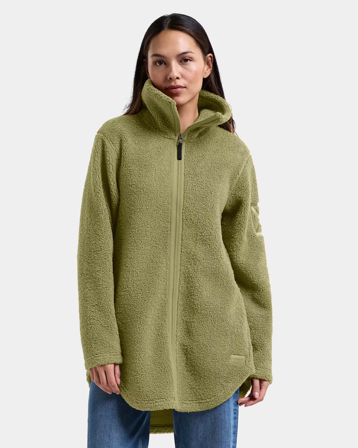 Didriksons Womens Umi Full Zip Fleece 4 - Olive Green H22 front