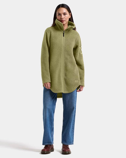 Didriksons Womens Umi Full Zip Fleece 4 - Olive Green H22 full length front