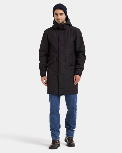 Didriksons Unisex Kenny Parka 9 - Black 060 full length front