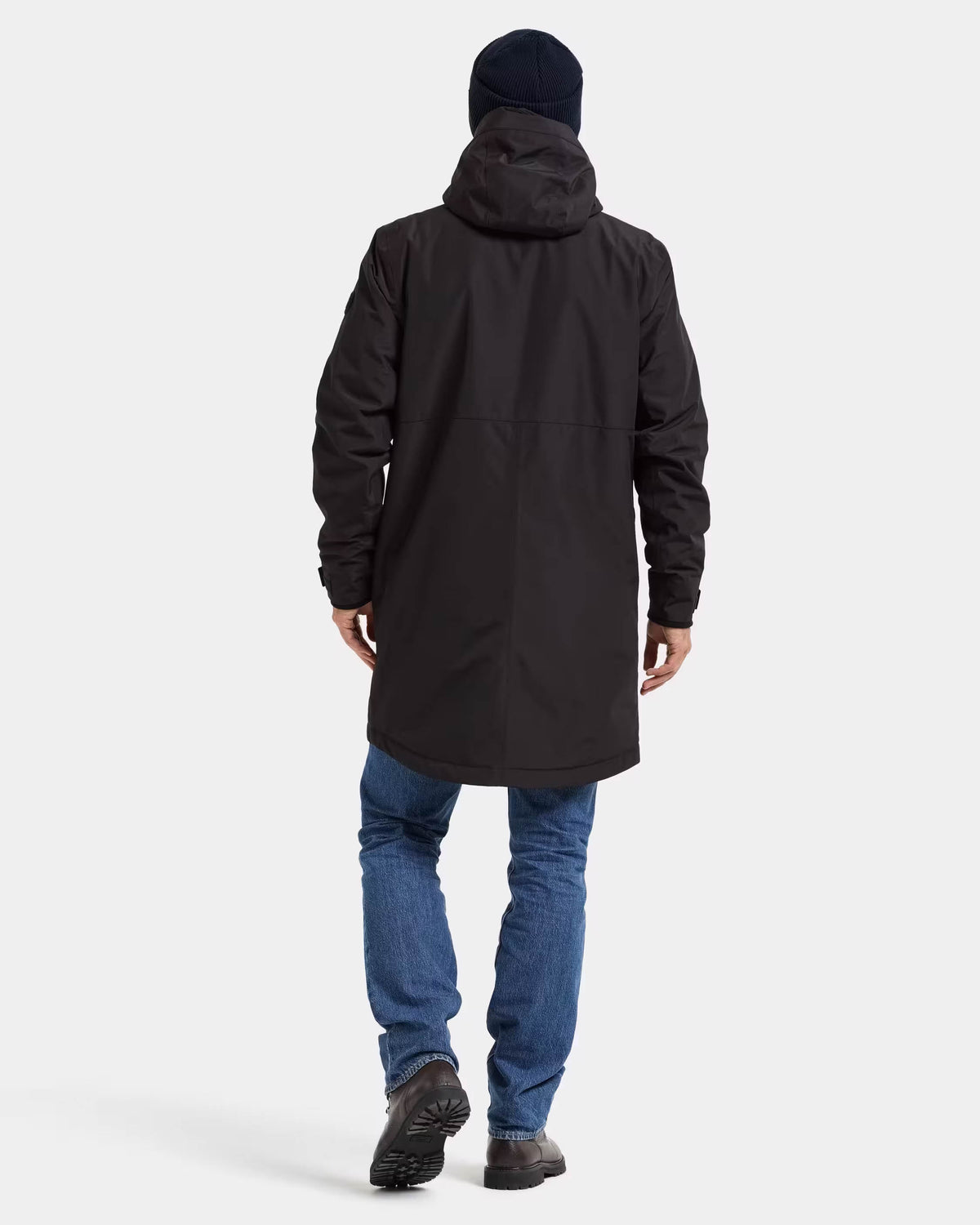 Didriksons Unisex Kenny Parka 9 - Black 060 full length back