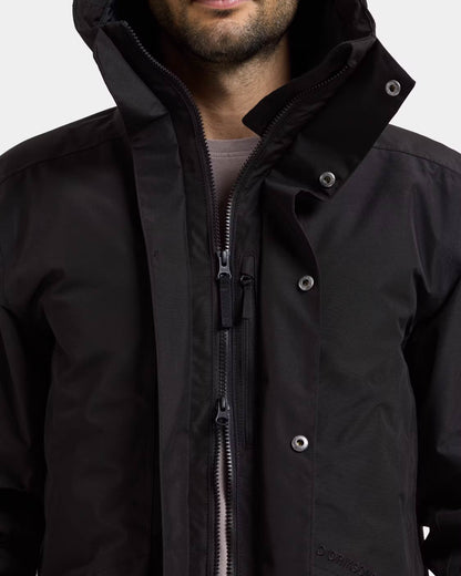 Didriksons Unisex Kenny Parka 9 - Black 060 zip detail