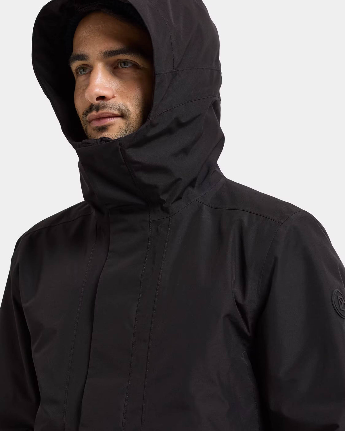 Didriksons Unisex Kenny Parka 9 - Black 060 hood detail