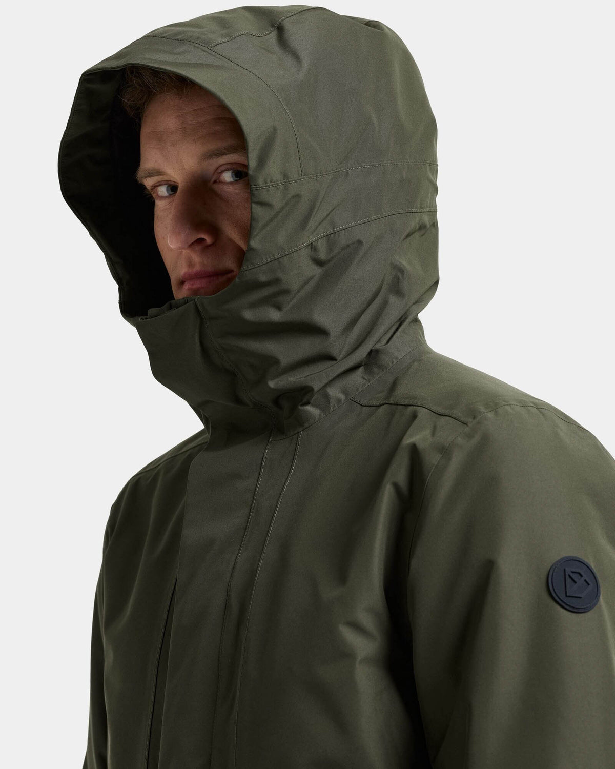 Didriksons Unisex Kenny Parka 9 - Deep Green 300 hood detail